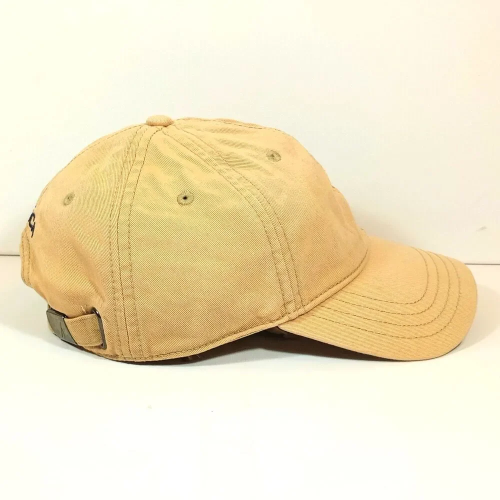 Nautica Vintage J-Class Logo Dad Hat Khaki Tan 100% Cotton Adjustable Cap OSZ